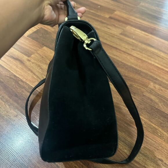 KATE SPADE New York Laurel Wesley Place Suede Leather Satchel Pushlock Close - Picture 7 of 10